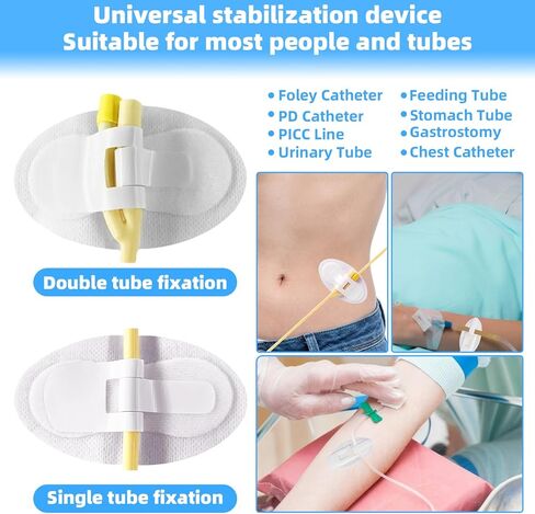 30Pcs Foley Catheter Stabilization Device, Catheter Tube Holder, Adhesive Catheter Urinary Leg Bag Legband Holder Catheter Supplies for Single/Double Tube, G Tube and Feeding Tube in Place in Saudi Arabia