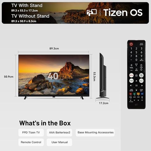 FPD 40-inch Smart TV, 1080p Google TV with Google Play Built-in Google Cast, HDR 10, Dolby Audio, Voice Remote, Full HD Flat Screen Television (Palette-Series, CG40-P3, 2024) in Kuwait