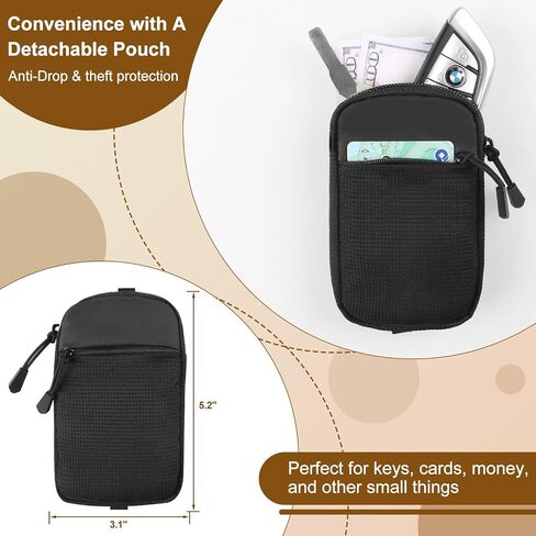 مقطع وارتداء حزام للهاتف مع Crossbody محفظة (محفظة قابلة للانفصال RFID) - حزام هاتف قابل للتعديل مع وسادة السيليكون الناعمة ، حبل الهاتف العالمي مع علامات تبويب 360 درجة قابلة للتدوير لجميع الهواتف in Saudi Arabia