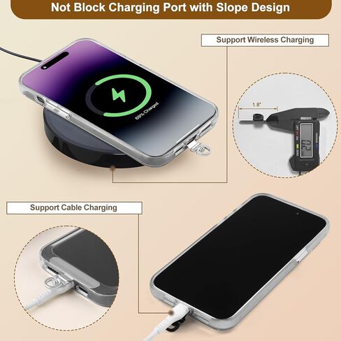 مقطع وارتداء حزام للهاتف مع Crossbody محفظة (محفظة قابلة للانفصال RFID) - حزام هاتف قابل للتعديل مع وسادة السيليكون الناعمة ، حبل الهاتف العالمي مع علامات تبويب 360 درجة قابلة للتدوير لجميع الهواتف in Saudi Arabia
