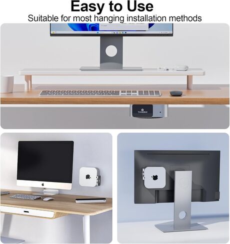 Mac mini M4 Dock 5 in 1 Hub, Military-Grade Drop Protection Case with 3xUSB-A 5Gbps Ports, USB-A Data Port, SD/TF Card Reader for Mac mini M4/M4 Pro - Black in Kuwait