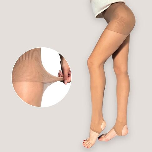 Skin 30D Golf Stocking Stirrup Sheer Pantyhose Tights for Women UV Protection Outdoor Sports Spring Summer Autumn (US, Alpha, One Size, Regular, Regular, Skin) in Saudi Arabia
