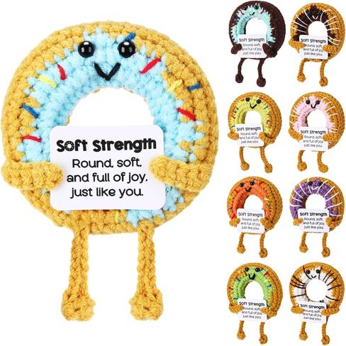 9 Pcs Positive Fruits Crochet Dolls with Inspirational Cards Tiny Stuffed Summer Fruits Cute Appreciation Gifts Bulk for Women Men Coworker Friend Lovers Birthday Party Favor in Saudi Arabia
