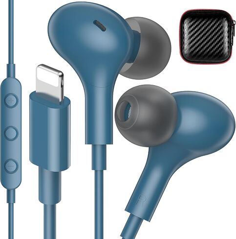iMangoo for MFi-Certified Lightning Wired Earbuds for Apple,Magnetic in Ear Buds Headphones with HiFi Bass,3 Ear Tips & Mic Corded Earphones for Gym,Commuting,Home for iPhone 14 Plus 13 12 11 Pro Max in Saudi Arabia