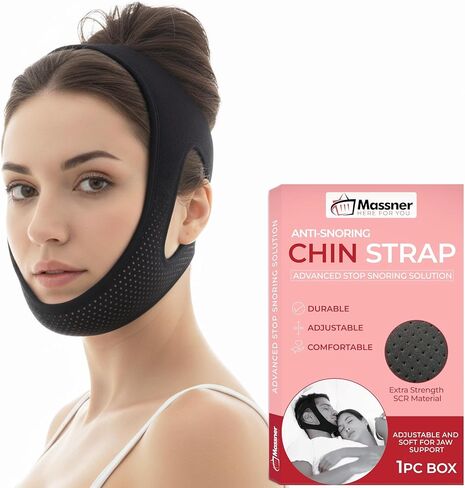 Premium Chin Strap for Sleeping, Breathable, Comfortable CPAP Chin Strap for snoring- Airflow jaw Strap for Men and Women, Adjustable Snore Stopper Chin Strap, Keep Mouth Closed While Sleeping in Saudi Arabia