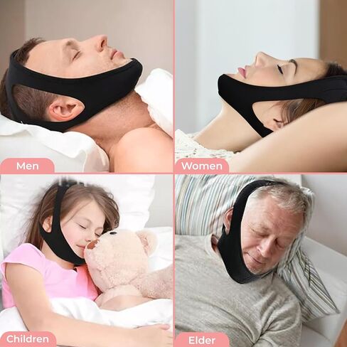 Premium Chin Strap for Sleeping, Breathable, Comfortable CPAP Chin Strap for snoring- Airflow jaw Strap for Men and Women, Adjustable Snore Stopper Chin Strap, Keep Mouth Closed While Sleeping in Saudi Arabia