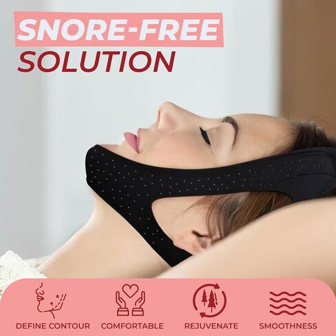 Premium Chin Strap for Sleeping, Breathable, Comfortable CPAP Chin Strap for snoring- Airflow jaw Strap for Men and Women, Adjustable Snore Stopper Chin Strap, Keep Mouth Closed While Sleeping in Saudi Arabia