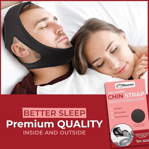 Premium Chin Strap for Sleeping, Breathable, Comfortable CPAP Chin Strap for snoring- Airflow jaw Strap for Men and Women, Adjustable Snore Stopper Chin Strap, Keep Mouth Closed While Sleeping in Saudi Arabia