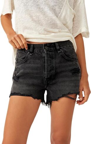 Free People Women's Now Or Never Denim Short, Sunsational in Saudi Arabia