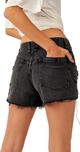 Free People Women's Now Or Never Denim Short, Sunsational in Saudi Arabia