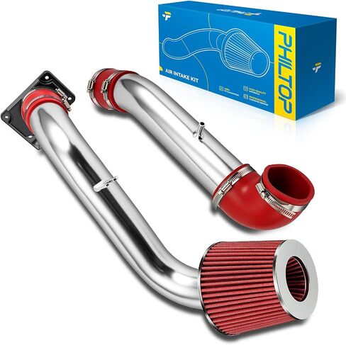 Philtop 2.75 "نظام طقم إدخال الهواء البارد متوافق مع Mitsubishi Eclipse 2000-2005 2.4L L4 ، الأداء العالي ، الأحمر in Kuwait