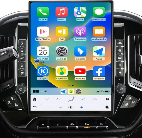 15.6 بوصة الراديو للسيارة لشيفروليه سيلفرادو GMC Sierra 2014-2019 البديل ستيريو Android 13 رئيس الوحدة 2K IPS شاشة اللمسات Carplay Android Auto Bluetooth Tesla Style Swc SWC OEM 8 بوصة in Kuwait