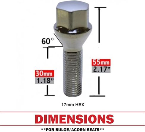 مجموعة أجزاء من إكسسوارات العجلات من 20 Chrome 14x1.5 مقعد مخروطي من Chrome. in Saudi Arabia