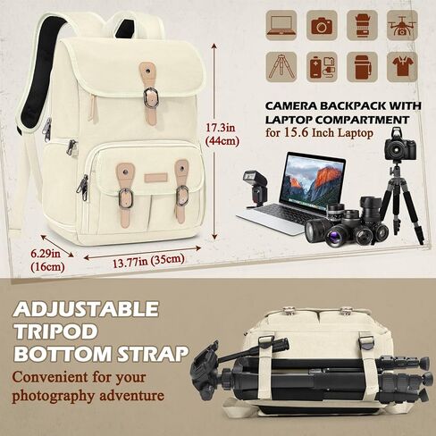 حقيبة كاميرا DSLR/SLR RAKERMORE DSLR/SLR للمصورين ، حقائب الظهر التصوير الفوتوغرافي مع غطاء المطر و 15 بوصة مقصورة محمول مضادة للسرقة حزمة الكاميرا الخلفية ، الأسود in Kuwait