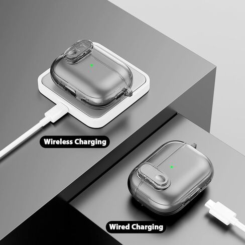 (with Safety Lock) Clear Case Compatible with Cute Apple Airpods 4 Cases 2024 Women, VISOOM Soft TPU Transparency Air pods 4 Gen Cases iPods 4 Earbuds Case Girl Bling Keychain for Airpod iPod 4th Gen in Kuwait