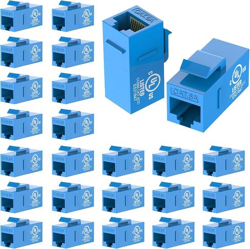 VCE UL Listed 25-Pack RJ45 CAT6 Keystone Coupler Female to Female Insert Coupler, UTP CAT6 Keystone Inline Coupler White in Saudi Arabia
