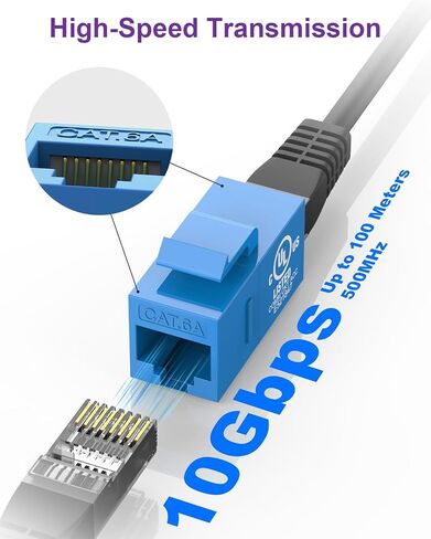 VCE UL Listed 25-Pack RJ45 CAT6 Keystone Coupler Female to Female Insert Coupler, UTP CAT6 Keystone Inline Coupler White in Saudi Arabia