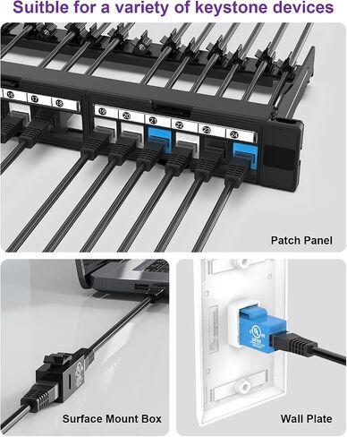 VCE UL Listed 25-Pack RJ45 CAT6 Keystone Coupler Female to Female Insert Coupler, UTP CAT6 Keystone Inline Coupler White in Saudi Arabia