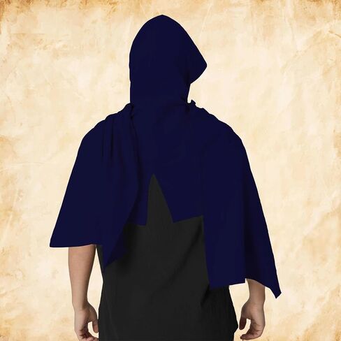 Post Apocalyptic Shawl with Hood, Medieval Hooded Scarf Cowl Men for Retro Viking Shaman Rogue Renaissance Costume in Saudi Arabia