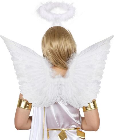 SEVADA Black Angel Wings and Halo for Adult Women, Dark Devil Fallen Angel Halo Wings for Kids Girls Teen, Black Feather Angel Wings Costume in Saudi Arabia