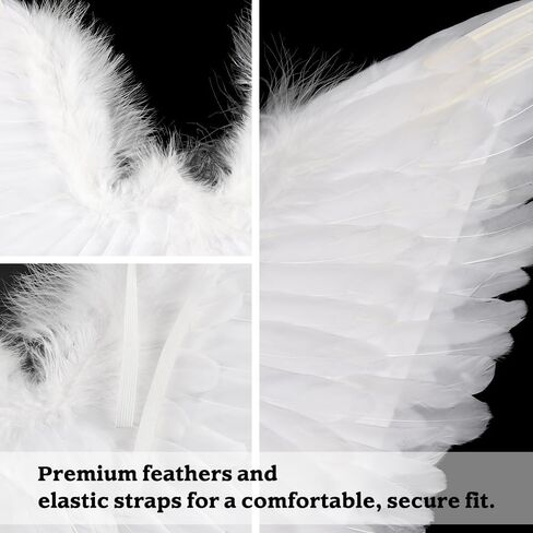 SEVADA Black Angel Wings and Halo for Adult Women, Dark Devil Fallen Angel Halo Wings for Kids Girls Teen, Black Feather Angel Wings Costume in Saudi Arabia