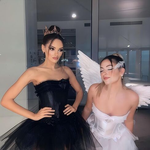 SEVADA Black Angel Wings and Halo for Adult Women, Dark Devil Fallen Angel Halo Wings for Kids Girls Teen, Black Feather Angel Wings Costume in Saudi Arabia