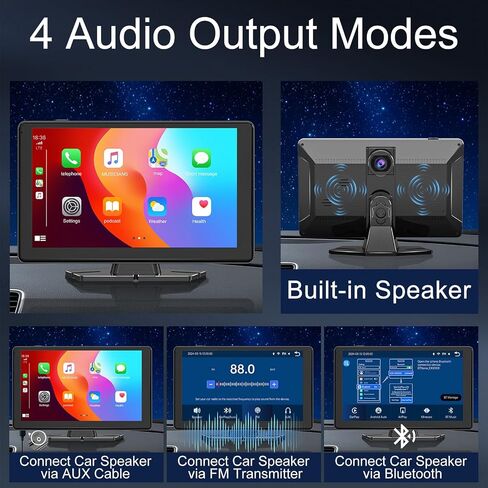 شاشة Carplay للسيارة ، 7 بوصة HD IPS ستيريو سيارة محمولة من أجل Apple Carplay & Android Auto ، و Car Audio Actives Touch Screen Car Play مع GPS Favigation ، BT ، رابط المرآة ، FM ، التحكم الصوتي الأسود in Kuwait