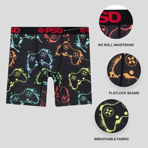 PSD Youth Boy's Punk Pop Youth Boxer Brief 3-Pack - Comfortable Underwear for Active Boys, Boxers for Boys, X-Large in Kuwait