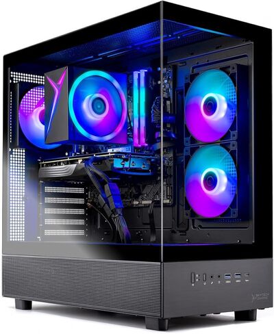 Skytech Eclipse Lite Gaming PC سطح مكتب ، Ryzen 7 9700x 3.8 GHz (5.5 جيجا هرتز Turbo) ، AMD RX 9060 XT 8GB ، 1TB Gen4 NVME SSD ، 32GB DDR5 RAM 5200 RGB ، 650W GOLD PSU ، 360MM ARGB AIO ، WI-FI ، WIN 11 in Kuwait