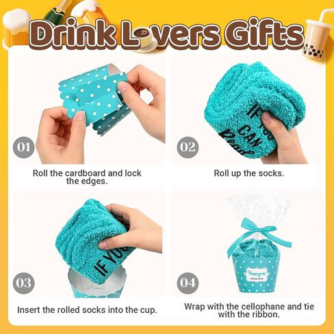 HAPPYPOP Funny Gifts for Wine Lovers - Wine Gifts for Women, Wine Stocking Stuffers Gifts, Fuzzy Wine Socks in Saudi Arabia