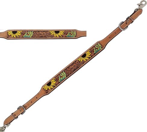 Horse Western Leather Tack Multicolored Floral Hand-Tooled Design Adjustable Wither Breast Collar Strap 105FK17 in Kuwait
