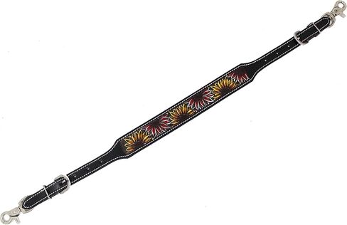 Horse Western Leather Tack Multicolored Floral Hand-Tooled Design Adjustable Wither Breast Collar Strap 105FK17 in Kuwait