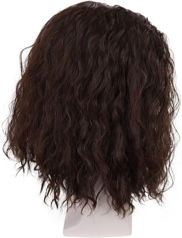Mens Black Wig Shoulder Length Hair Natural Black Curly Male Wig Heat Resistant Synthetic Cosplay Costume Hair Replacement in Saudi Arabia