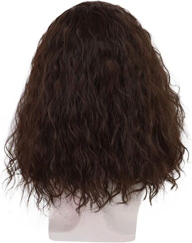 Mens Black Wig Shoulder Length Hair Natural Black Curly Male Wig Heat Resistant Synthetic Cosplay Costume Hair Replacement in Saudi Arabia