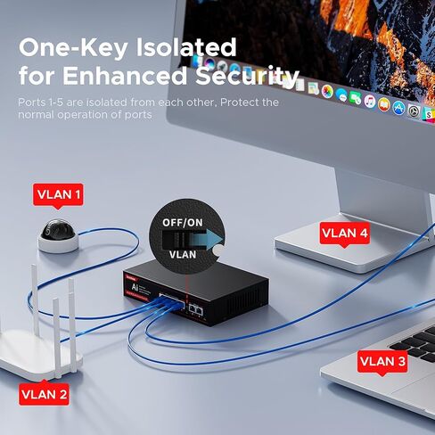 Industrial 8 Ports PoE Switch with 2 x Gigabit SFP Uplink Slots and Industrial DIN Rail, POE Budget 120W, POE Watchdog, DIN-Rail POE Switch for PTZ Camera/POE Lighting/ POE Monitor in Kuwait