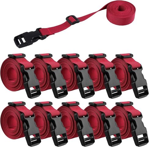 XTACER 1-Inch Molle Backpack Accessory Strap Luggage Straps Cover Strap Sleeping Bag Strap with Buckle (Pack of 10) (60-inches, Black) in Saudi Arabia