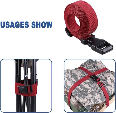 XTACER 1-Inch Molle Backpack Accessory Strap Luggage Straps Cover Strap Sleeping Bag Strap with Buckle (Pack of 10) (60-inches, Black) in Saudi Arabia