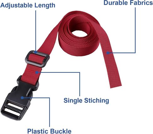 XTACER 1-Inch Molle Backpack Accessory Strap Luggage Straps Cover Strap Sleeping Bag Strap with Buckle (Pack of 10) (60-inches, Black) in Saudi Arabia