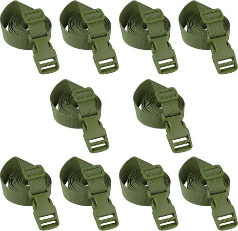 XTACER 1-Inch Molle Backpack Accessory Strap Luggage Straps Cover Strap Sleeping Bag Strap with Buckle (Pack of 10) (60-inches, Black) in Saudi Arabia