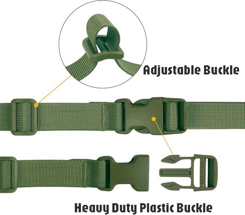 XTACER 1-Inch Molle Backpack Accessory Strap Luggage Straps Cover Strap Sleeping Bag Strap with Buckle (Pack of 10) (60-inches, Black) in Saudi Arabia