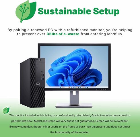 Dell Optiplex Computer PC w/RGB Lighting | Windows 11 Pro | Ultra Fast Intel i5-8500 | 16GB RAM 1TB SSD | Renewed 22" LCD | RGB Speakers + Webcam | 5G WiFi + BT (Renewed) in Saudi Arabia