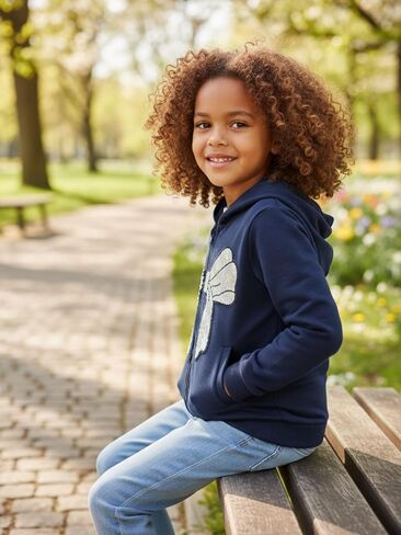 WELAKEN Girls Zip Up Hoodie Sweatshirt with Pockets Long Sleeve Jacket Outfits in Kuwait