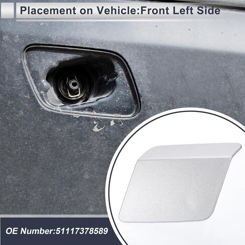 Front Right Side Bumper Headlight Washer Nozzle Cover Cap for BMW X5 F15 Strong Durable Bumper Trim Nozzle Cover No.51117378590 Silver Tone 1 Pcs in Saudi Arabia