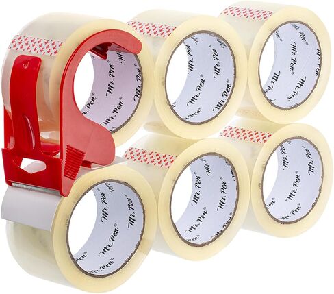 Mr. Pen- Packing Tapes, 2" Wide, 60 Yard, Brown, 2 Pack with 1 Dispenser Gun, 2.6 mil, Heavy Duty Packing Tape with Dispenser, Packaging Tape, Clear Packing Tape Gun for Packing Boxes, Moving Tape in Saudi Arabia