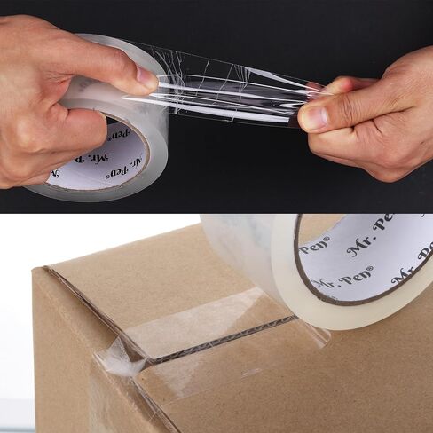 Mr. Pen- Packing Tapes, 2" Wide, 60 Yard, Brown, 2 Pack with 1 Dispenser Gun, 2.6 mil, Heavy Duty Packing Tape with Dispenser, Packaging Tape, Clear Packing Tape Gun for Packing Boxes, Moving Tape in Saudi Arabia