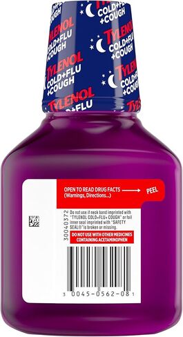 Tylenol Cold + Flu Severe Medicine w/Acetaminophen, DextromethorphanHBr, Guaifenesin, PhenylephrineHCI, Liquid Daytime Cold/Fever & Chest Congestion Relief, Warming Honey Lemon, 8 Fl. Oz in Saudi Arabia