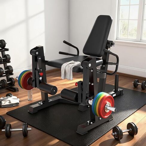 3 in 1 Leg Extension & Curl Machine, Separation Single Leg Extension, Stand Leg Curl, Leg Workout, Adjustable Bench, Plate Storage Rod, Compatible with 1'' & 2'' Weight Plates in Saudi Arabia