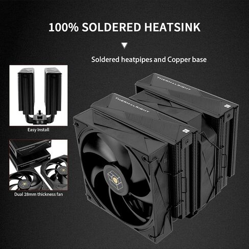 Thermalright Royal Pretor 130 CPU White CPU ، تبريد CPU Heathink ، TL-H12W-X28 و TL-HD13W-X28 ، متوافق مع Intel LGA115x/1200/1700/1851 ؛ منصات AM4/AM5 ، برج سطح المكتب Cooling in Kuwait