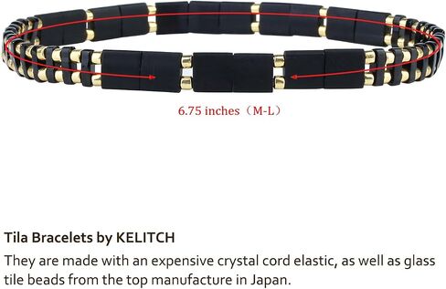 KELITCH Classic Tila Beads Bracelets Friendship Wrap Bracelets Boho Couples Cuff Bangles - 09I in Saudi Arabia