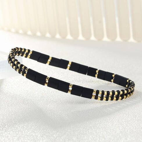 KELITCH Classic Tila Beads Bracelets Friendship Wrap Bracelets Boho Couples Cuff Bangles - 09I in Saudi Arabia